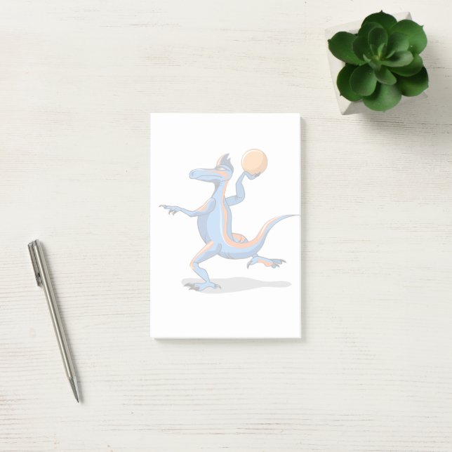 Post-it® Un Dessin Iguanodon Jouant Au Basket-Ball. (Bureau)