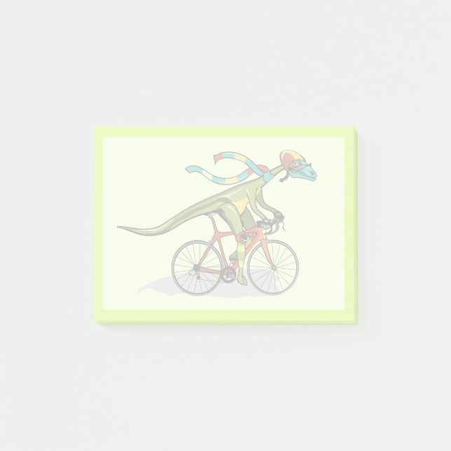 Post-it® Un Dinosaure Anabisetia À Vélo. (Devant)