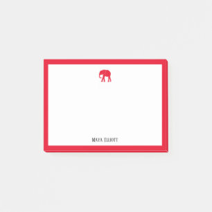 Post-it® Un éléphant rouge vif et une frontière blanche 