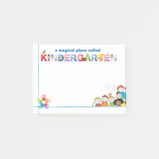 Post-it® Un endroit magique a appelé Kindergarten (Devant)