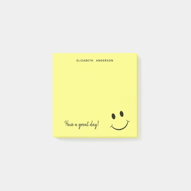 Post-it® Un joli visage jaune personnalisé| Petit (Devant)