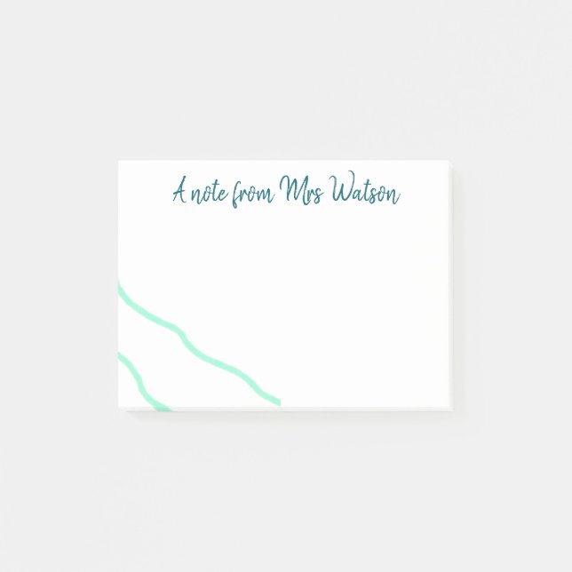 Post-it® une note d'ajouter le nom de l'enseignant simples  (Devant)