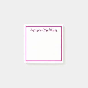 Post-it® une note d'ajouter nom de professeur simple bordur