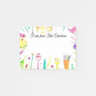 Post-it® Une note de l'aquarelle des crayons de l'enseignan