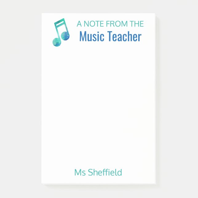 Post-it® Une note du musical personnalisé de professeur de (Devant)
