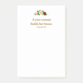 Post-it® "Une sage femme construit sa maison." 4"x6" Person