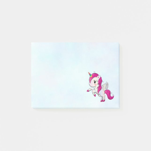 Post-it® Unicorne rose mignonne avec ailes (Devant)