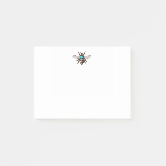 Post-it® Unique Artistic Bee with Turquoise Heart (Devant)