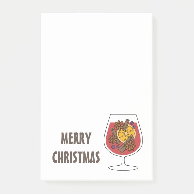 Post-it® Vacances de Noël vin roux rouge cocktail épicé (Devant)