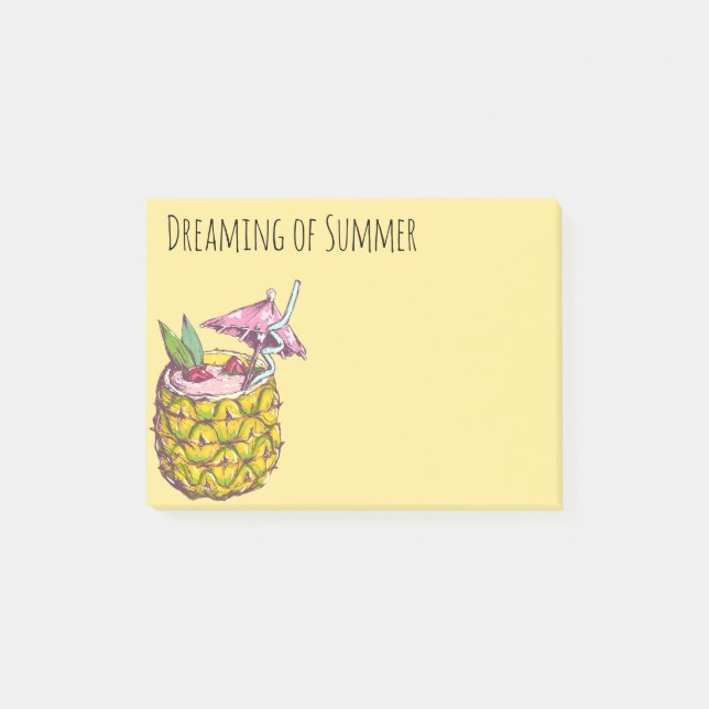 Post-it® Vacances d'été Ananas Boire Parapluie Se détendre (Devant)