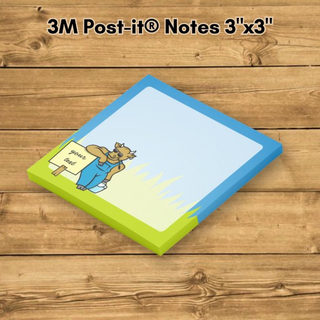 Post-it® Vache avec panneau (Créateur téléchargé)