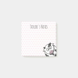 Post-it® Vache de dessin animé mignonne personnalisée