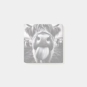 Post-it® Vache drôle noir et blanc