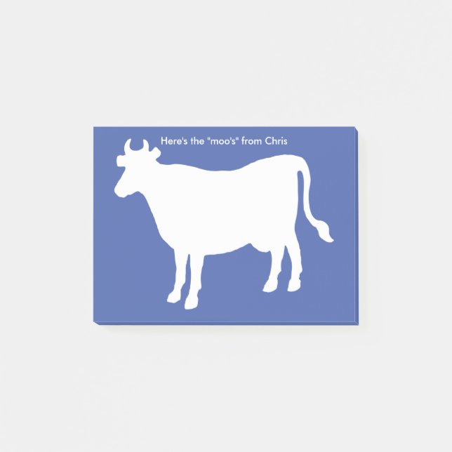 Post-it® Vache drôle "Voici le pourpre de la Moo" (Devant)