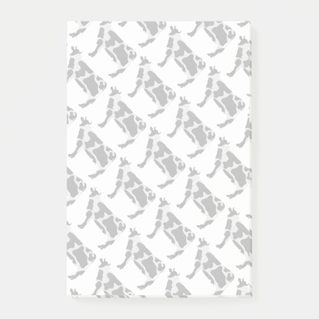 Post-it® Vache Noir et Blanc Silhouette (Devant)