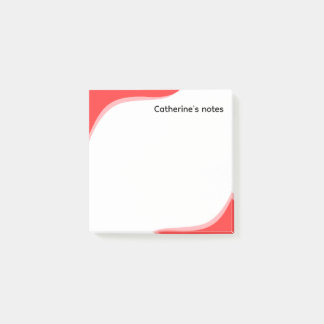 Post-it® Vagues rouges et noires simples personnalisables