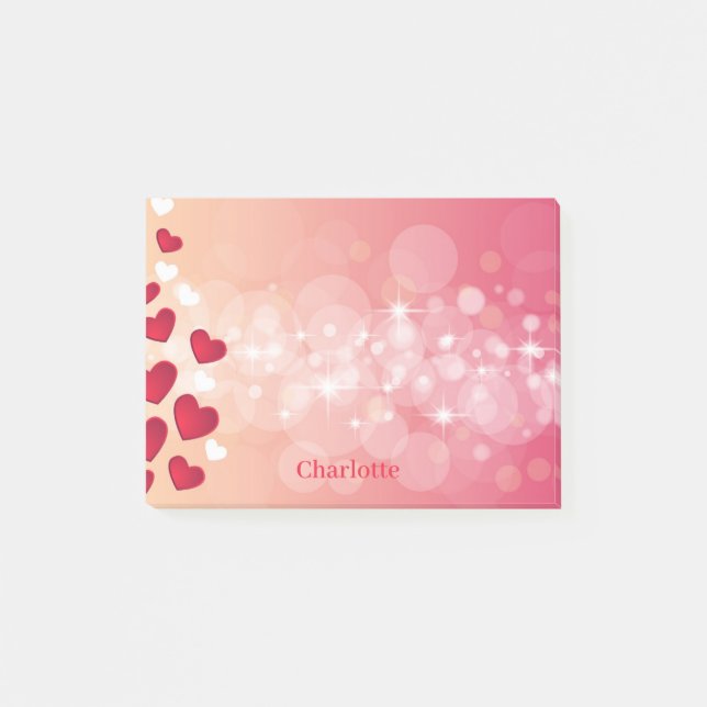 Post-it® Valentine's Day Spray of Hearts Ajouter un nom (Devant)