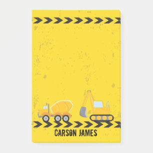 Post-it® Véhicule de construction Personnalisé Enfants Nom 