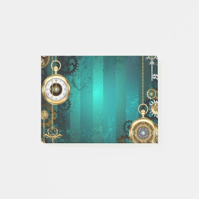 Post-it® Veille bijoux Steampunk sur un Arrière - plan vert (Devant)