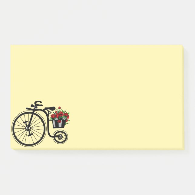 Post-it® Vélo Fleurs Vintages romantiques - (Devant)