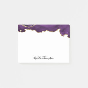 Post-it® Velvet Purple Gold Agate Géode Typographie de scri