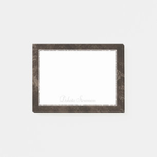 Post-it® Velvety Bronze Damask   Mocha Brown Grunge Baroque