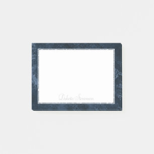 Post-it® Velvety Navy Damask Bleu foncé Grunge Baroque