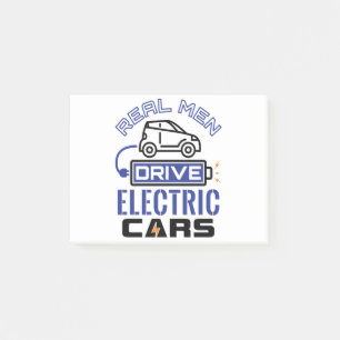 Post-it® Véritable Homme Conduit Voitures Électriques Branc