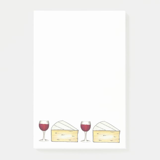 Post-it® Verre de vin rouge + Fromage de brie - Notes de fi (Devant)