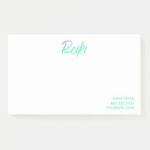 Post-it® Vert bleu et turquoise de Reiki de *~* iridescents