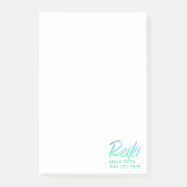 Post-it® Vert-bleu iridescent et turquoise Reiki de *~* (Devant)