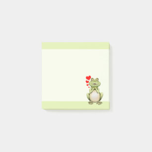 Post-it® Vert de dessin d'amour de grenouille