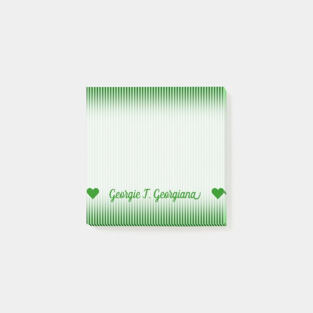 Post-it® Vert foncé et vert clair Grandes/Lignes Motif (Devant)