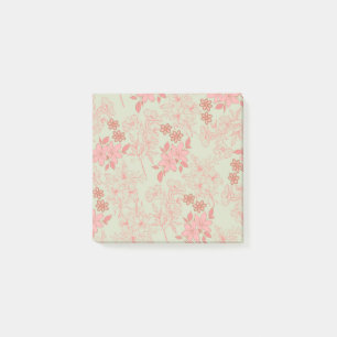 Post-it® Vert rose rétro Y2K les années 70 Fleur Motif