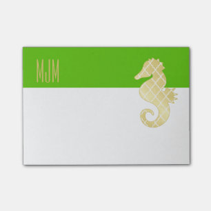 Post-it® Vert tropical d'hippocampe de plage de très bon