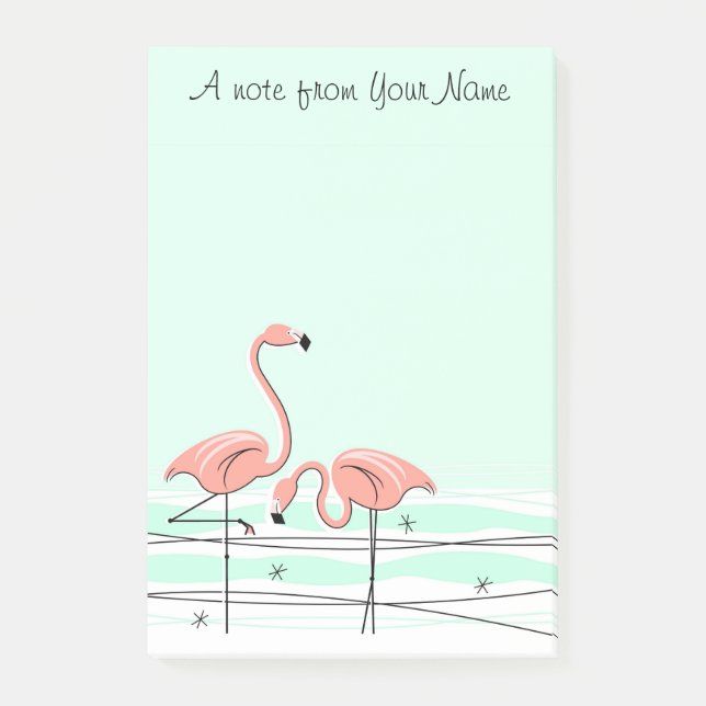 Post-it® Verticale des "textes" de paires d'Aqua de Flamant (Devant)
