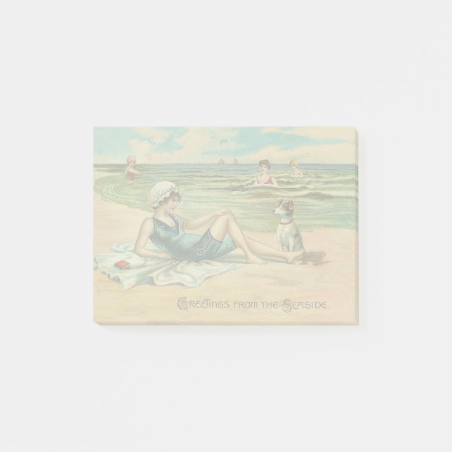 Post-it® Victorian Beach Swim Girl Ocean Summer Vacances (Devant)