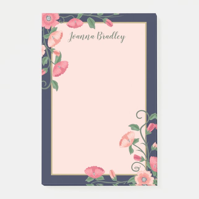 Post-it® Vignes florales roses de minuit (Devant)