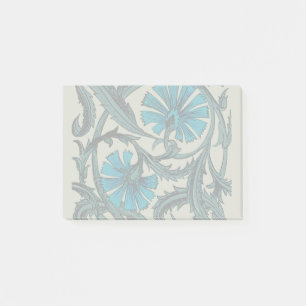 Post-it® vintage bleu antique fleurs artisanat rustique