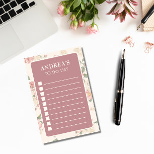 Post-it® Vintage Rose Jardin Dusty Rose Floral À Faire List