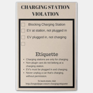 Post-it® Violation de station de charge de voiture