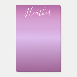 Post-it® Violet violet et script blanc personnalisé