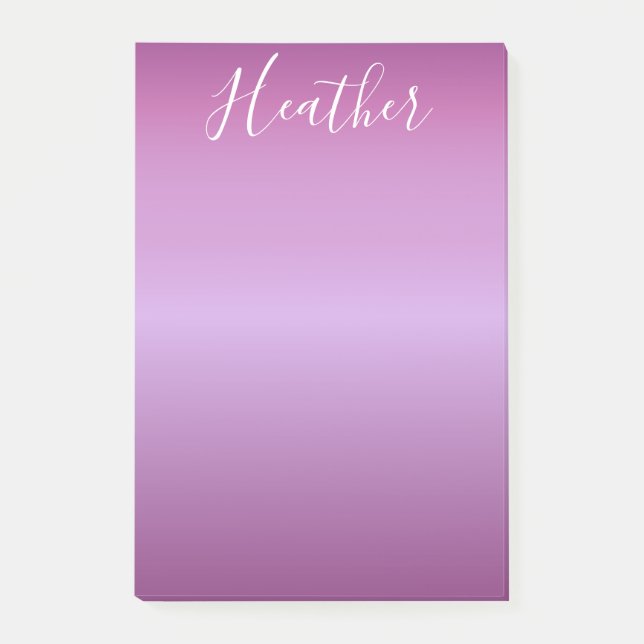Post-it® Violet violet et script blanc personnalisé (Devant)