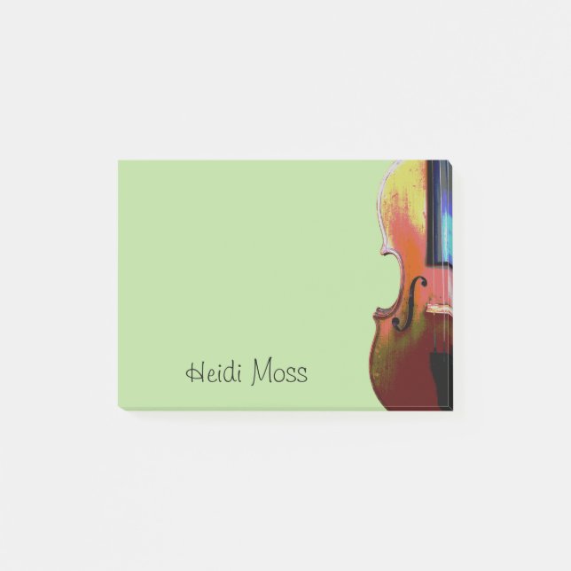 Post-it® Violon musical mignon vert (Devant)