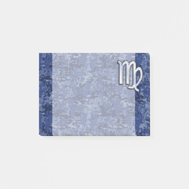 Post-it® Virgo Zodiac Connexion Camouflage numérique bleu (Devant)