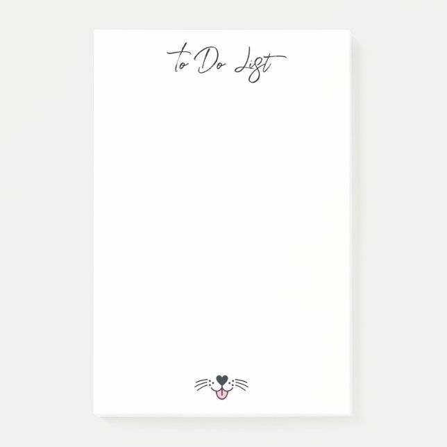 Post-it® Visage de chien mignon et Nom personnalisé, Simple (Devant)