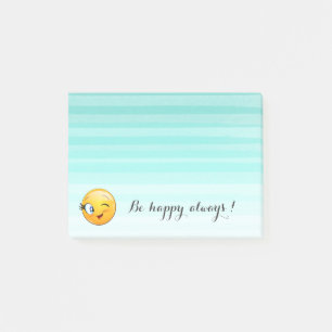 Post-it® Visage d'Emoji clin d'œil adorable - Soyez heureux