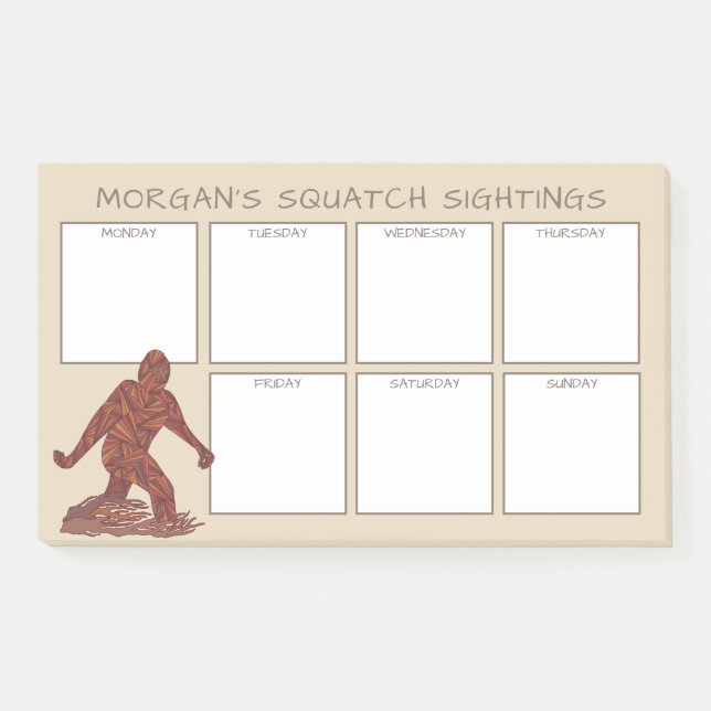 Post-it® Visées drôles de marche de Bigfoot Sasquatch (Devant)