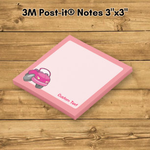 Post-it® Voiture de dessin animé rose