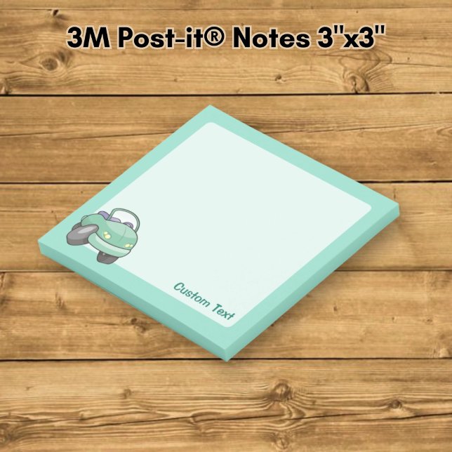 Post-it® Voiture de dessin animé vert menthe (Créateur téléchargé)